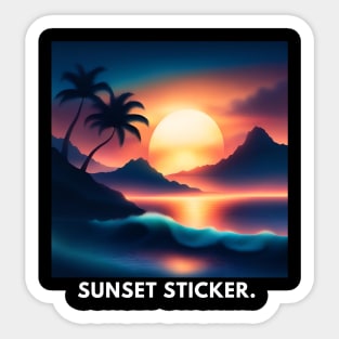 sunset beach Sticker